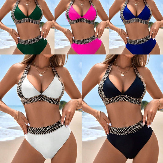 👙Last Day Promotion 56% OFF🔥Sexy V-neck Women's Holiday Swimsuit With Wavy Pattern