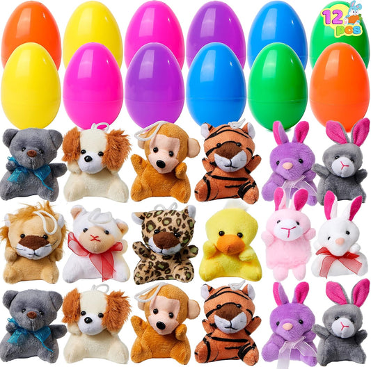 🔥HOT SALE 50% OFF-12/24/36 Pcs Prefilled Easter Eggs, Filled with Plush Animal Toys
