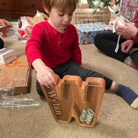 ⏰Limited Time Price £12.99💰Piggy Bank-Wood Gift For Kids
