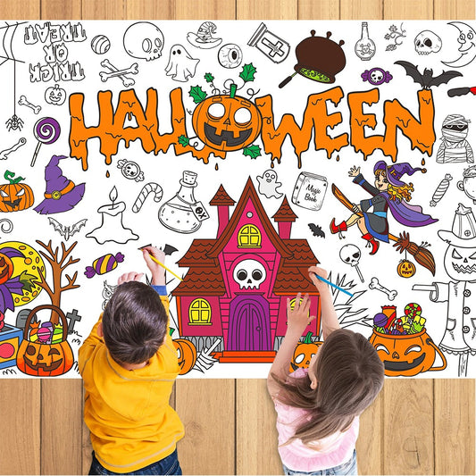 🎃👻LAST DAY PROMOTION - 50%OFF 💜🎁Halloween Coloring Table Cloth