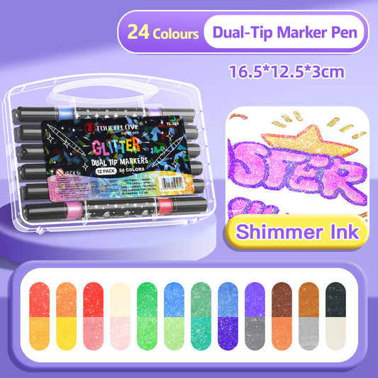 ⏳THE WEEK'S SPECIAL PRICE £7.99!!✨🎁Dual-Tip Glitter Marker Pen