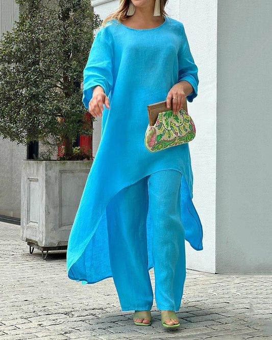 🔥Hot Sale 49% OFF🔥FASHION SOLID COLOR LONG SLEEVE TWO PIECE SET