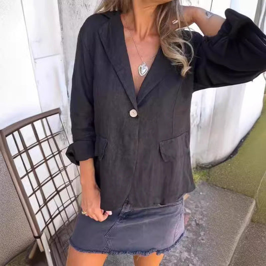 🎈SUMMER SALE 48% OFF🎈Women's Summer Cotton Linen Lightweight Blazer