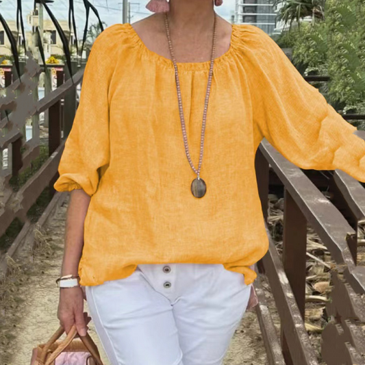 💥Limited time 49% off🔥Women's Plus Size Casual Top with Elastic Midi-Sleeve