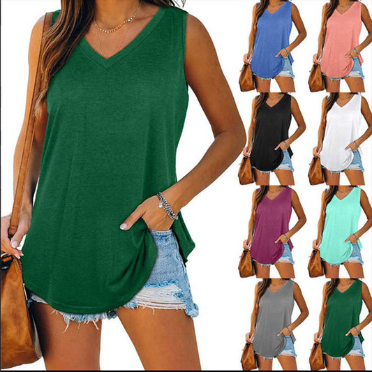 🔥BUY 3 PAY 2 (CODE: LUCKY)🔥All-match V-Neck Solid Color Vest