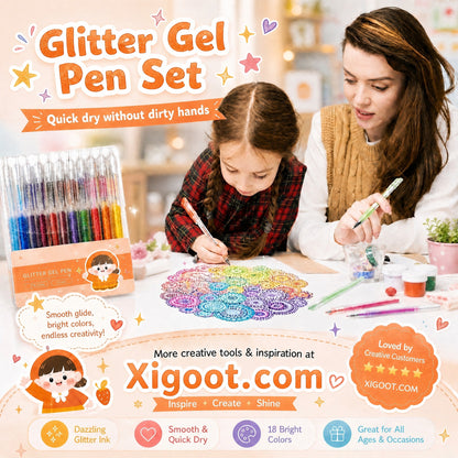 ✨LAST DAY SALE ONLY ￡6.99!!⚡50K+ SOLD!🎁Glitter Gel Pen Set