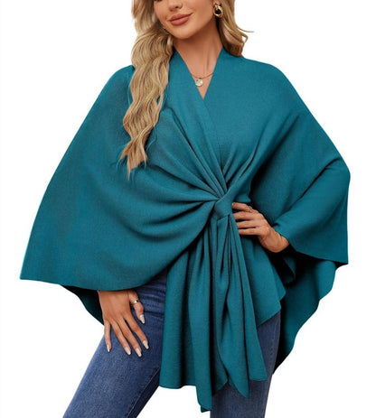 🎁LAST DAY 49% OFF-Elegant Shawl Wraps Soft Open Front Poncho Sweater