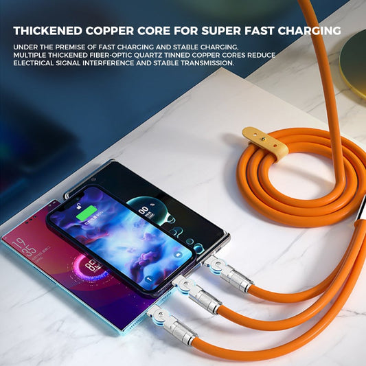 🔥120W 3 in 1 Rotating Elbow Fast Charging Data Cable⚡