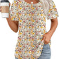 🔥Last Day Sale 50%🔥Women's Short Sleeve Pleated Dressy Casual Scooped Neck Tops