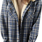 Women's Autumn/Winter Plaid Jacket Long Sleeve Buckle Hooded Jacket Warm Coat