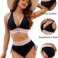 🩱Summer Sale 49% OFF👙High Waisted Tummy Control Color Block Bikini Sets.