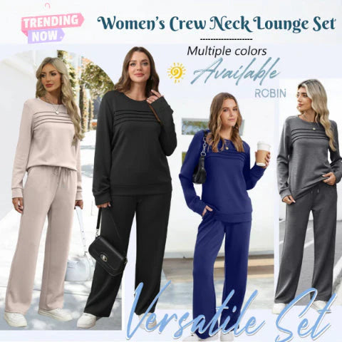 🎁2026 New Arrivals 60% OFF💥Women's Crew Neck Top & Drawstring Pants Set