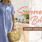 🔥LAST DAY SALE 49% OFF🔥Striped Lapel Functional Pockets Button Down Shirt Dress
