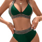 👙Last Day Promotion 56% OFF🔥Sexy V-neck Women's Holiday Swimsuit With Wavy Pattern