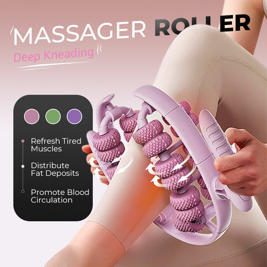🦵 BUY 3 GET 1 FREE! 💆‍♀️ Leg Massager Roller - Relieves Muscle Tension & Improves Circulation, Portable for Home/Office Use ✨📦