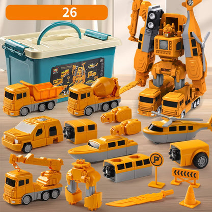 🚚Children's Day 49% OFF🔥Magnetic Transform Engineering Car Assembled Toys