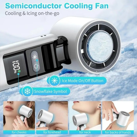 🌞Summer Hot Sale 50% OFF🧊 Multifunction Portable Handheld Turbo Ice-Cooling Fan | AC-Like Gel Pad Tech, 5 Gears
