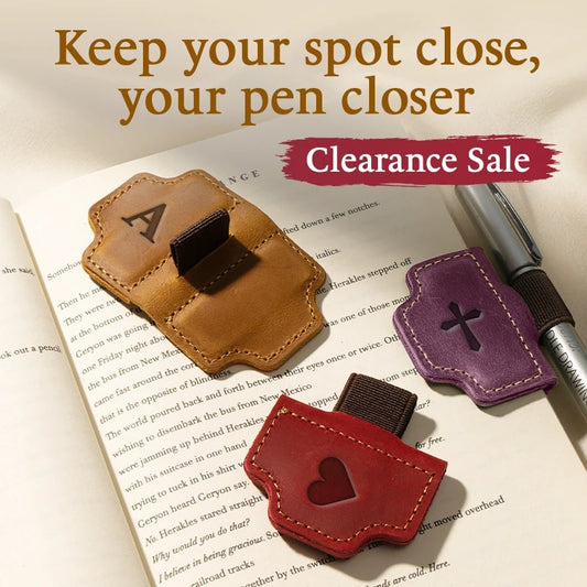 🎁LAST DAY SURPRISE PRICE: ￡7.99!!📚Personalized Magnetic Leather Pen Holder Bookmark