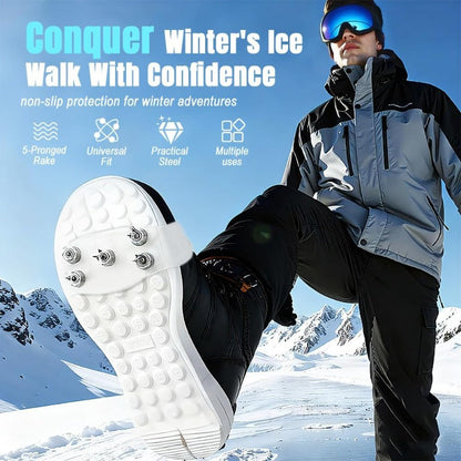 ⏳LAST DAY SALE: ￡5.99!!⚡50K+ SOLD!❄️Universal 5-Tooth Ice Cleats for Shoes & Boots