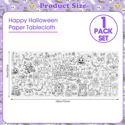 🎃👻LAST DAY PROMOTION - 50%OFF 💜🎁Halloween Coloring Table Cloth