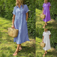🔥LAST DAY SALE 49% OFF🔥Striped Lapel Functional Pockets Button Down Shirt Dress