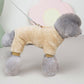 Elastic pet fleece overall with drawstring