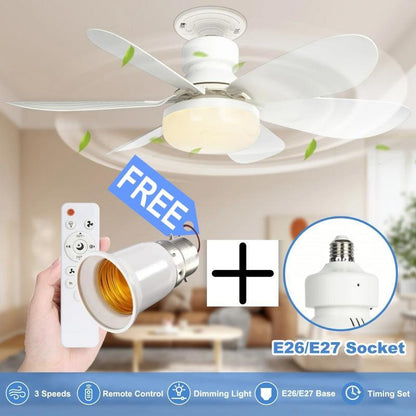 ⏳LAST DAY SALE 60% OFF🔥40W LED Ceiling Fan Light – 20.5” Ultra-Quiet with Remote 🎯 | E27 + FREE B22 Adapter 🔌 | For Bedroom 😴, Kitchen 👩‍🍳 & Garage 🛠️ – UK Ready! 🇬🇧