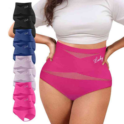 👗Last Day-Buy 1 Get 3 Packs✨Plus-Size High-Waist Cross Tummy Control Panties