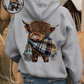 💖CHRISTMAS SALE 50% OFF!!🎁Cute Highland Cow Cozy Fleece-Lined Hooded Sweatshirt🦬