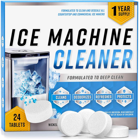 🧊LAST DAY SPECIAL PRICE ￡5.99✨ Ice Machine Cleaner & Descaler - 24 Cleaning Tablets Compatible with All Brands