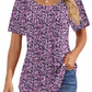 🔥Last Day Sale 50%🔥Women's Short Sleeve Pleated Dressy Casual Scooped Neck Tops
