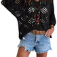 🔥💐SPRING DAY SALE - ONLY £14.99!!⚡50K+ SOLD!✨Womens Bohemian-Inspired Beige Crochet Top with V-Neck