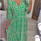 🔥Hot Sale - 49% OFF🔥Bohemian casual print V-neck waist wrap long dress