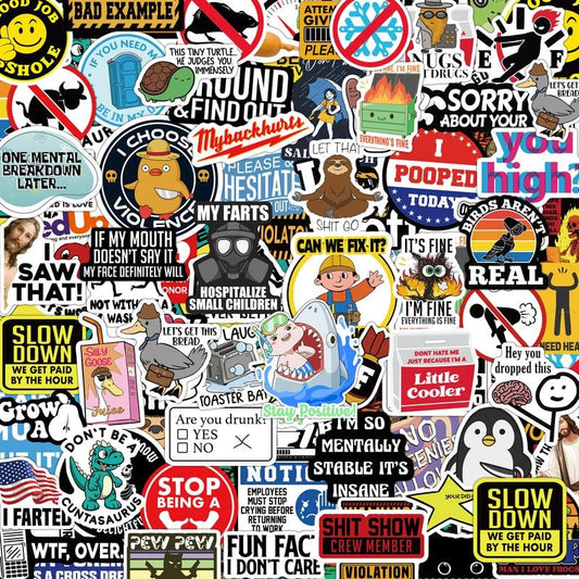 150 funny stickers for adults，Suitable for bumpers, safety helmets, water bottles, colleagues, computers