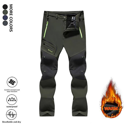 🛠️ Straight-Leg Work Pants – Fleece-Lined, Waterproof + Zipper Pockets (No Belt)