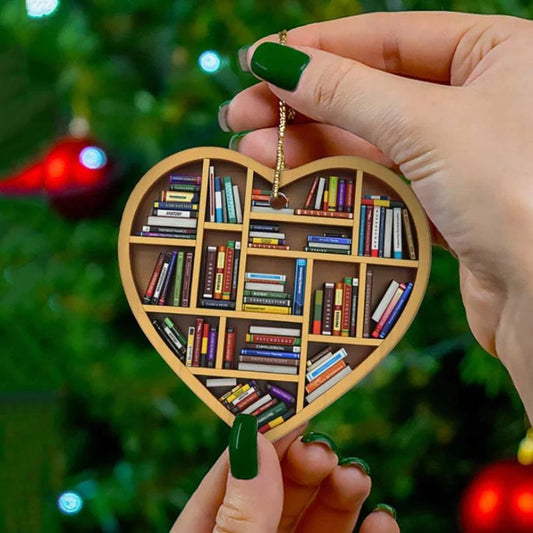 📚Christmas Sale 49% Off📖Book Lovers Heart Ornament