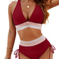 🔥Summer Sale 49% OFF💥👙High Waisted Tummy Control Color Block Bikini Sets