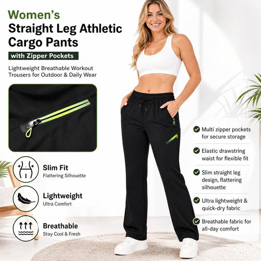 ⏰LAST DAY SALE:￡13.99!!🔥Women’s Straight-Leg Cargo Trousers – Elastic Waist, 6-Pocket Casual Pants for Work, Travel & Everyday Wear 👖✨