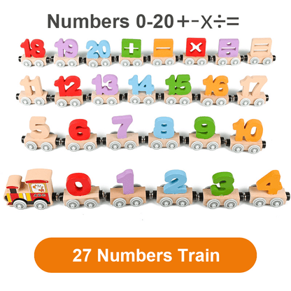 🔥Numbers And Letters Magnetic Train Puzzle Wooden Toy Car