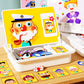 Magnetic puzzle box for children with game and drawing board