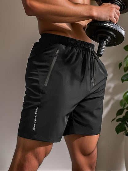 🩳Summer Essential 49% Off💥Men's Letter Print Drawstring Waist Shorts✨