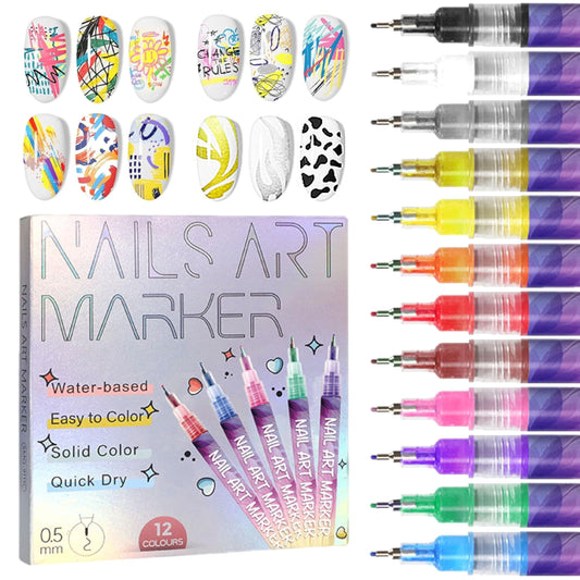 🎁LAST WEEK SPECIAL PRICE ￡9.99!!⏳12 Colors Nail Art Pens Set🎨💅