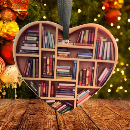 📚Christmas Sale 49% Off📖Book Lovers Heart Ornament