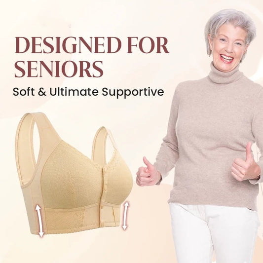 🌹Limited Sale Buy 1 Get 3 Packs🌹2024 New Front Closure Breathable Bra for Seniors