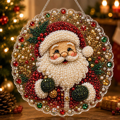 🎅Christmas Pre Sale ￡13.99!!🎄Christmas Pearl Diamond Art Hanging Ornament Kit | Resistant Non-Fading Pearl Beads DIY Handmade Holiday Hanging Decor 🎅💎