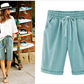 🔥Summer Hot Sales - 49% OFF🔥Plus Size Solid Color Elastic Waist Loose Cropped Shorts