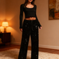 🎅LAST DAY SALE 50% OFF💖Women's Sequin Sparkle Wide Leg Pants with Elastic Waistband
