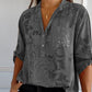 🔥HOT SALE 49% OFF🔥Women's Casual Lapel Printed Top with Adjustable Sleeves