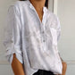 🔥HOT SALE 49% OFF🔥Women's Casual Lapel Printed Top with Adjustable Sleeves