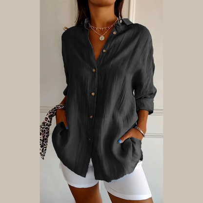 🌷Summer Sale 48% Off💝Classic Pleated Textured Single-Breasted Lapel Shirt for Women